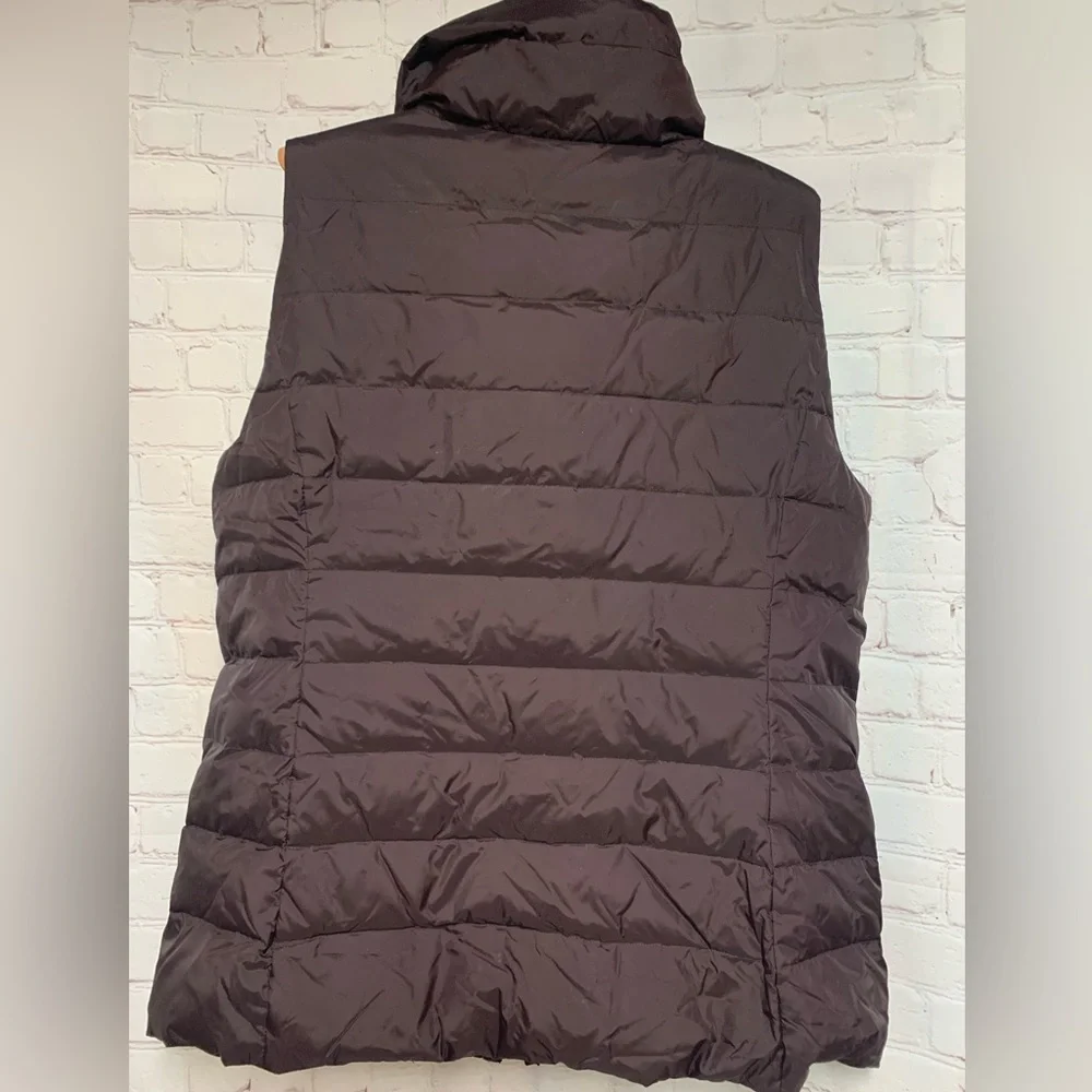 RARE Eileen Fisher Burgundy Down Puffer High Collar Vest Size L - Picture 5 of 5